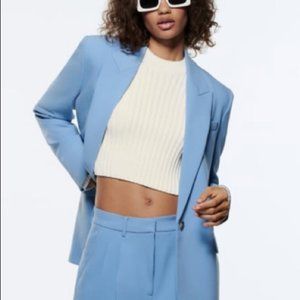 Zara - Cropped Knit Sweater - S - White